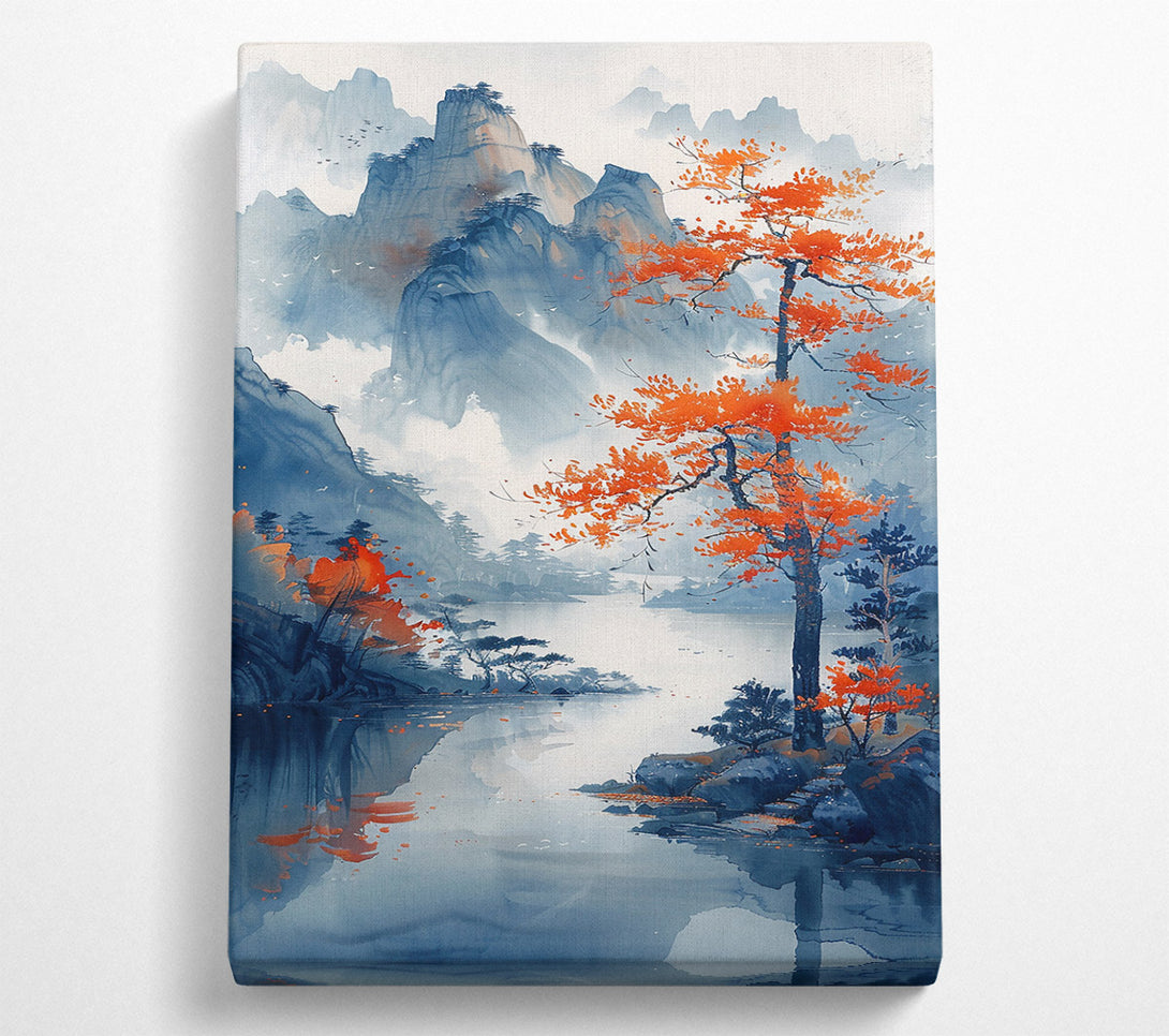  A Canvas Print of Orange Tree Reflection Canvas Print