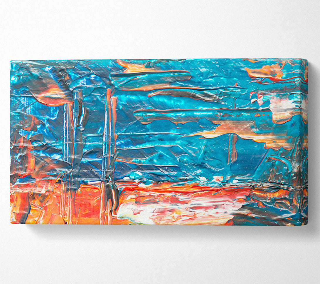  A Canvas Print of Aquamarine Abstract Swirls Canvas Wall Art