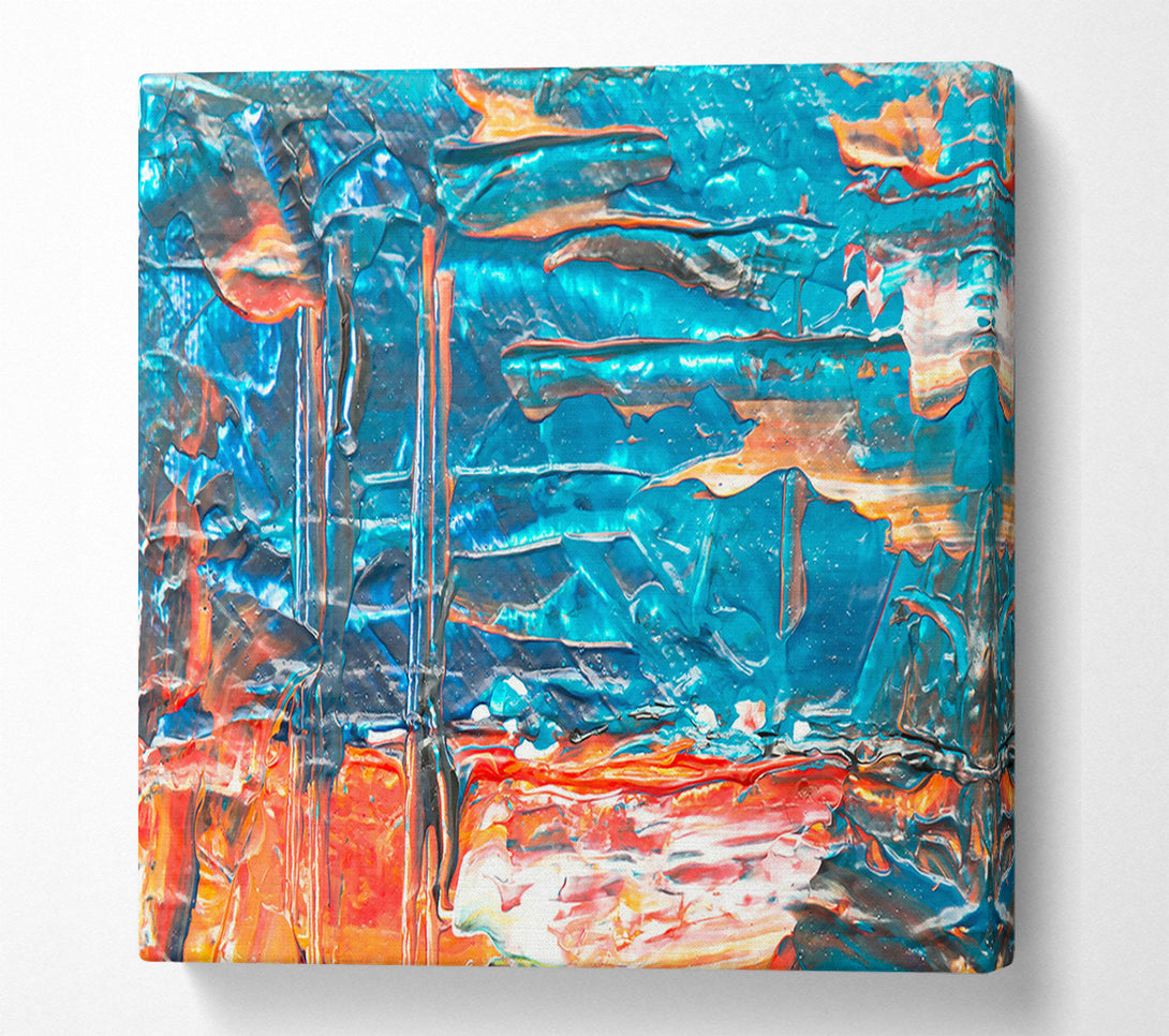  A Canvas Print of Aquamarine Abstract Swirls Canvas Wall Art