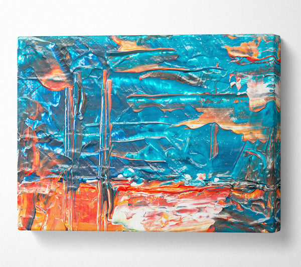  A Canvas Print of Aquamarine Abstract Swirls Canvas Wall Art
