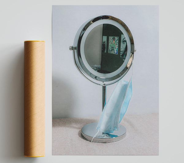 Blue Reflection In Mirror Giclee Print