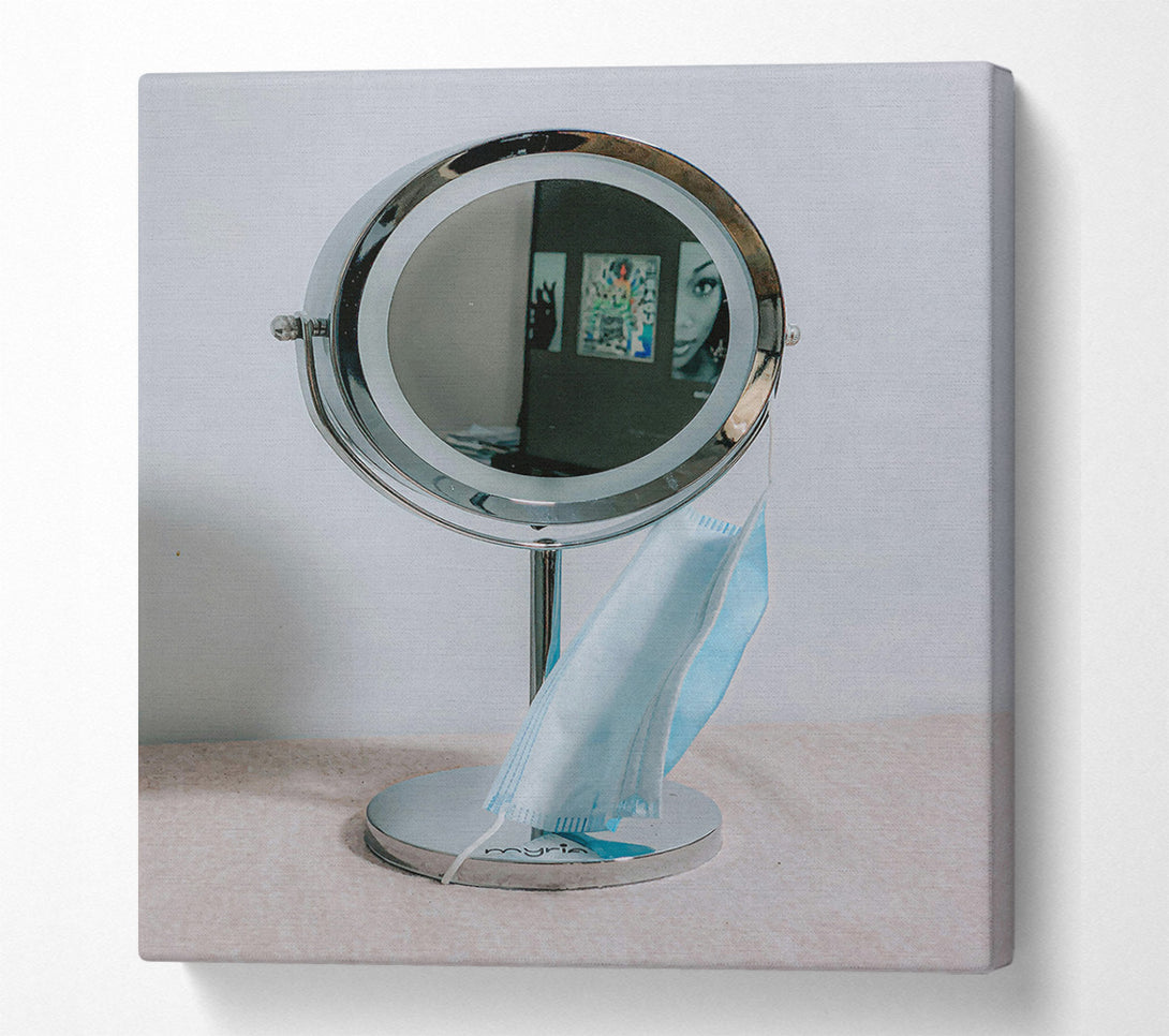  A Canvas Print of Blue Reflection In Mirror Canvas Print