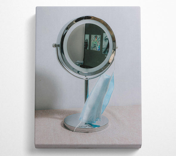  A Canvas Print of Blue Reflection In Mirror Canvas Print