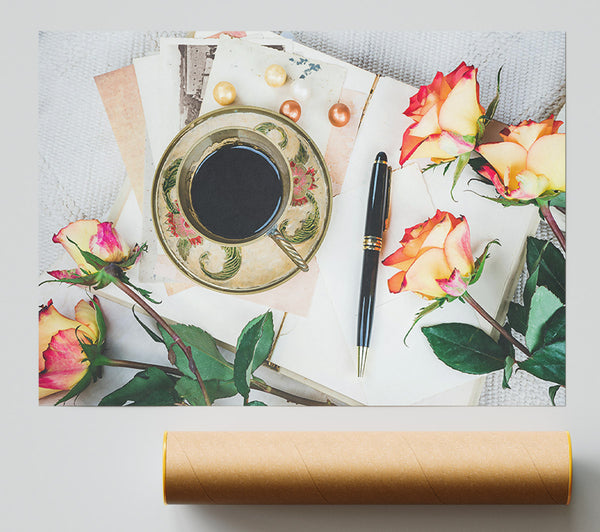 Golden Rose Coffee Break Giclee Print