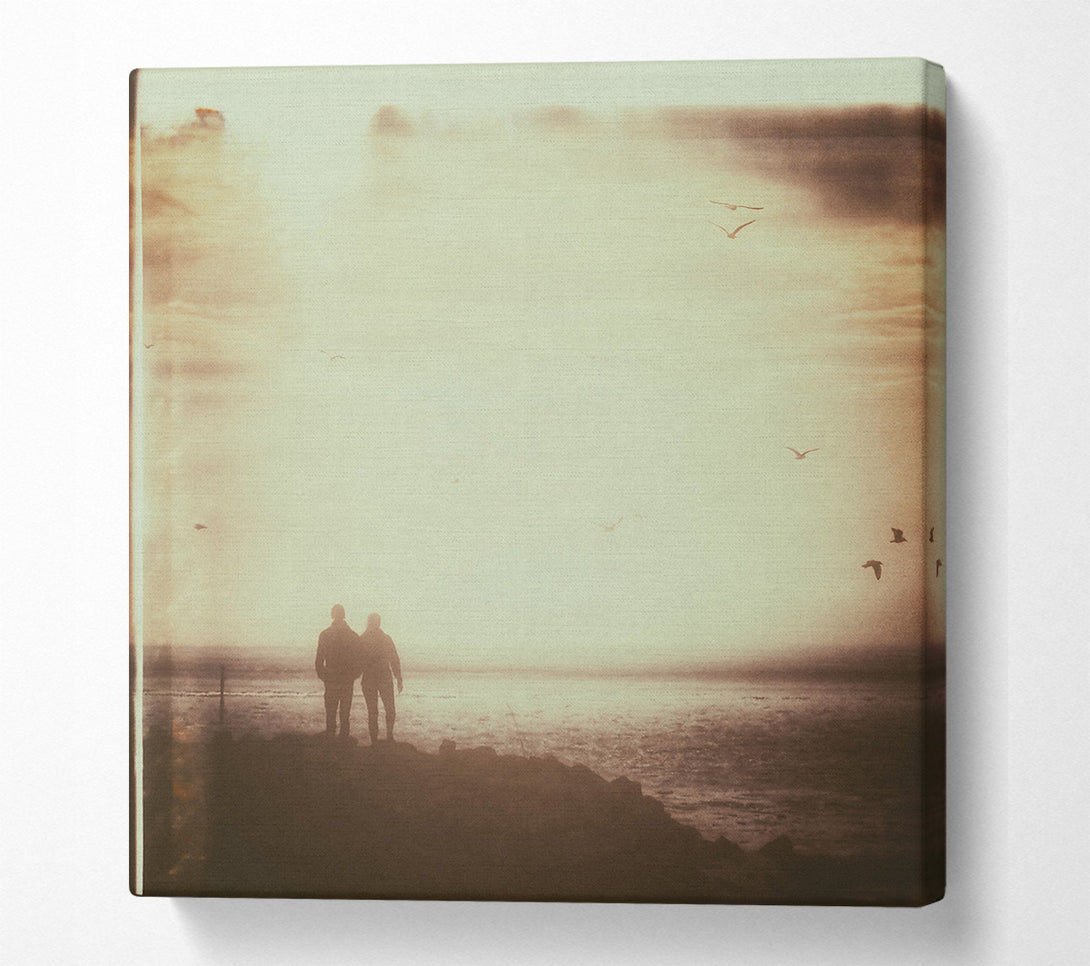  A Canvas Print of Golden Hour Silhouettes Canvas Print