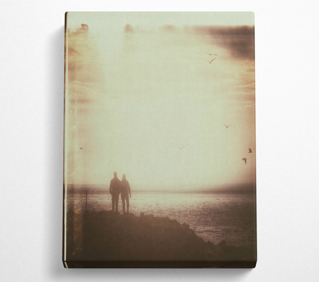  A Canvas Print of Golden Hour Silhouettes Canvas Print
