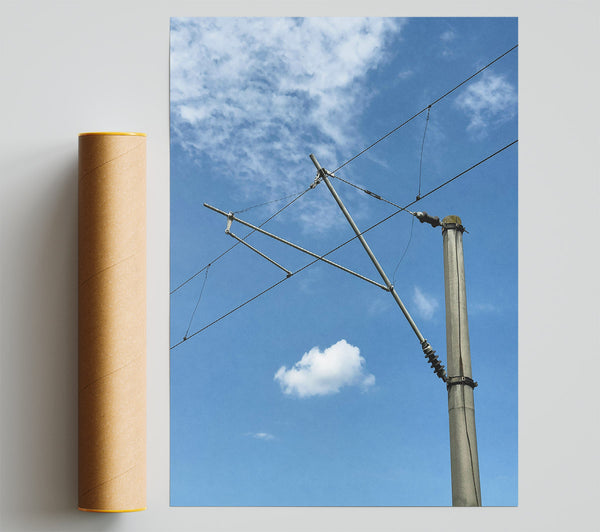 Blue Sky Wires Giclee Print