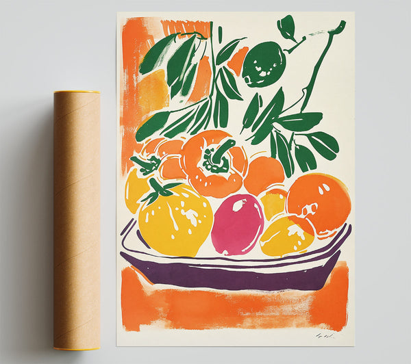 Orange Bowl Still Life Print