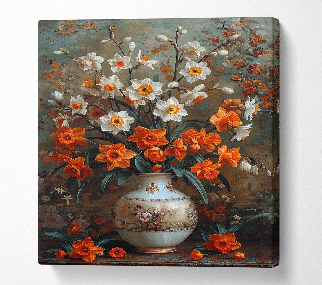  A Canvas Print of Daffodils In A Vase Canvas Print