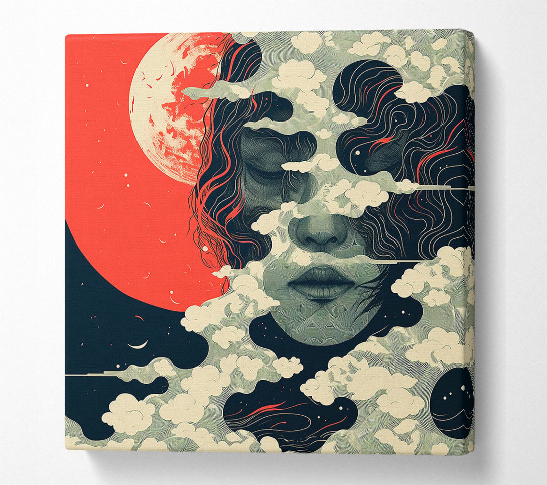  A Canvas Print of Crimson Dream Within Clouds Canvas Wall Art