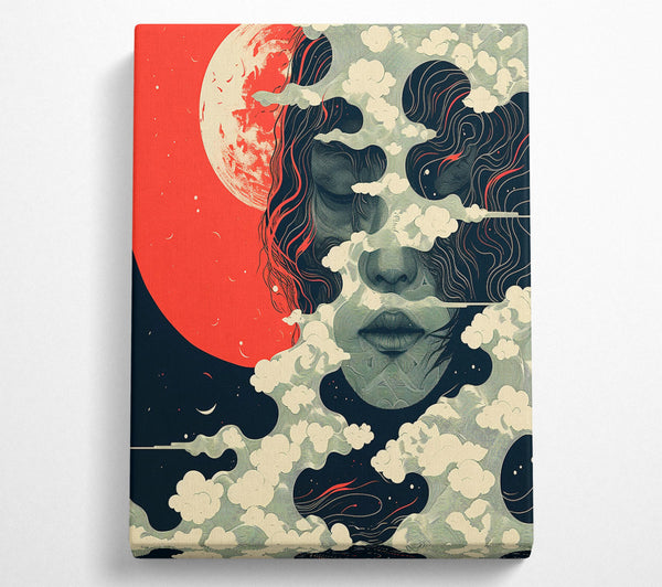  A Canvas Print of Crimson Dream Within Clouds Canvas Wall Art