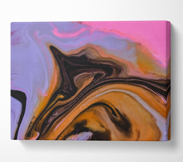  A Canvas Print of Golden Abstract Swirl Canvas Art