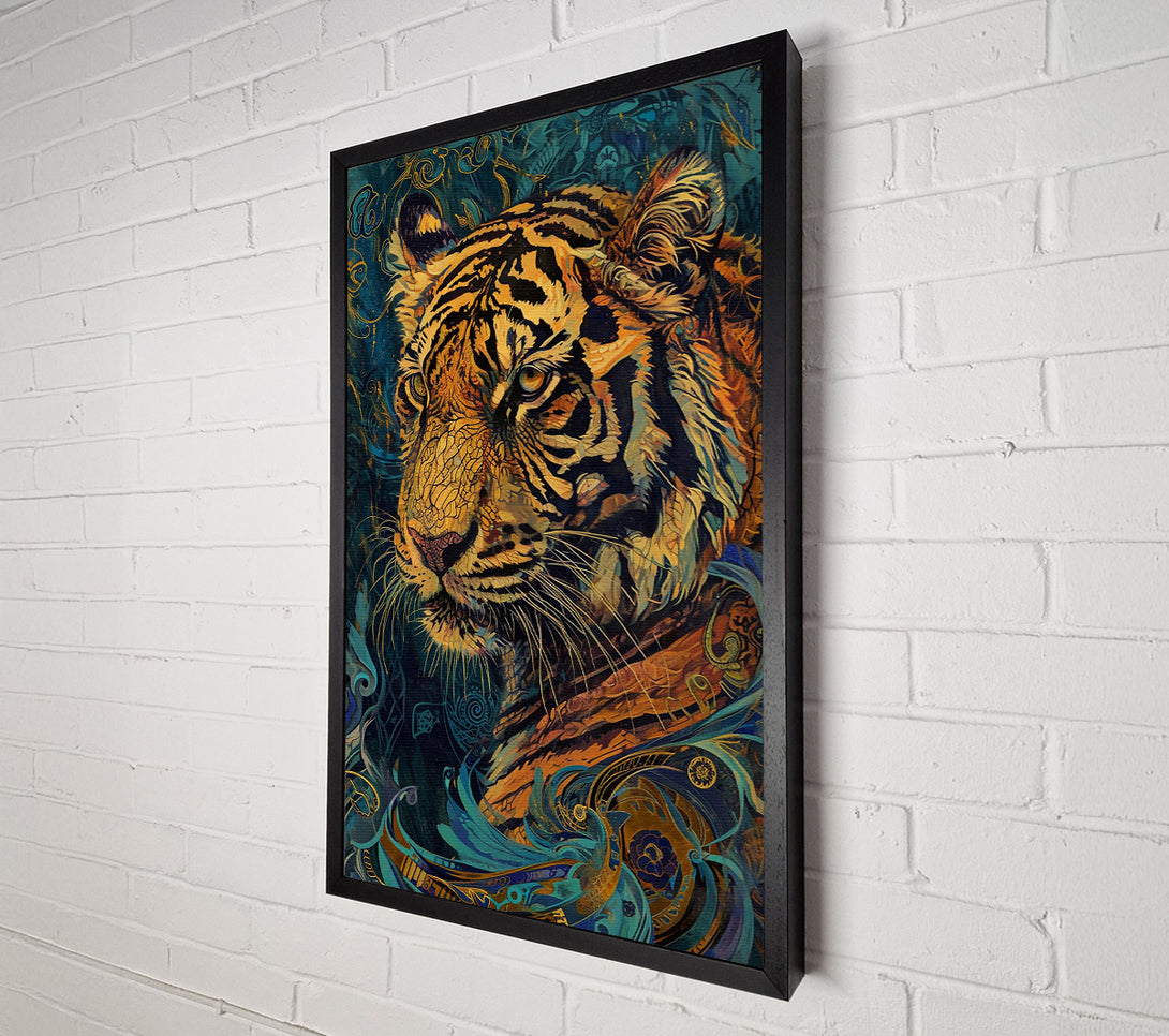  A Canvas Print of Golden Tiger Gaze Canvas Art