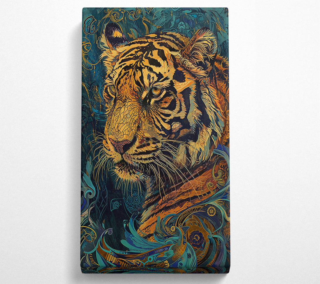  A Canvas Print of Golden Tiger Gaze Canvas Art
