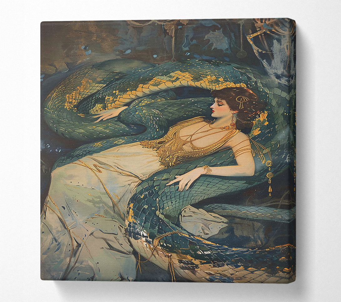  A Canvas Print of Emerald Serpent Embrace Canvas Art