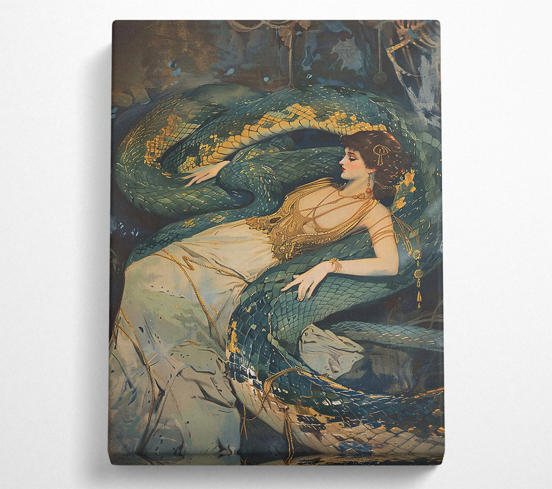  A Canvas Print of Emerald Serpent Embrace Canvas Art