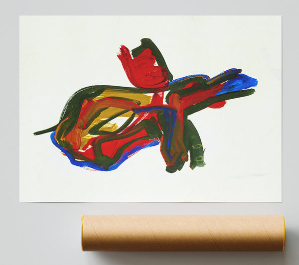 Crimson Abstract Dance Giclee Print