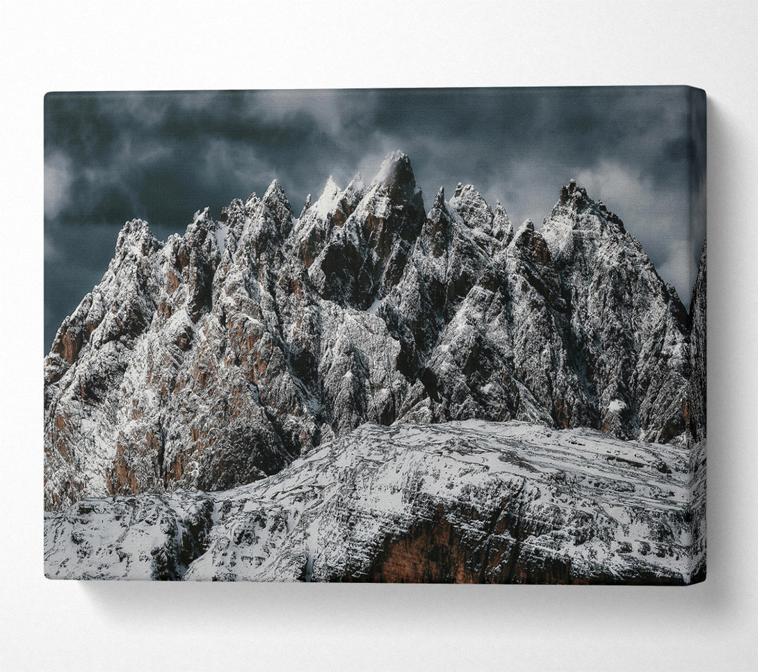  A Canvas Print of White Peaks In Grey Canvas Wall Art
