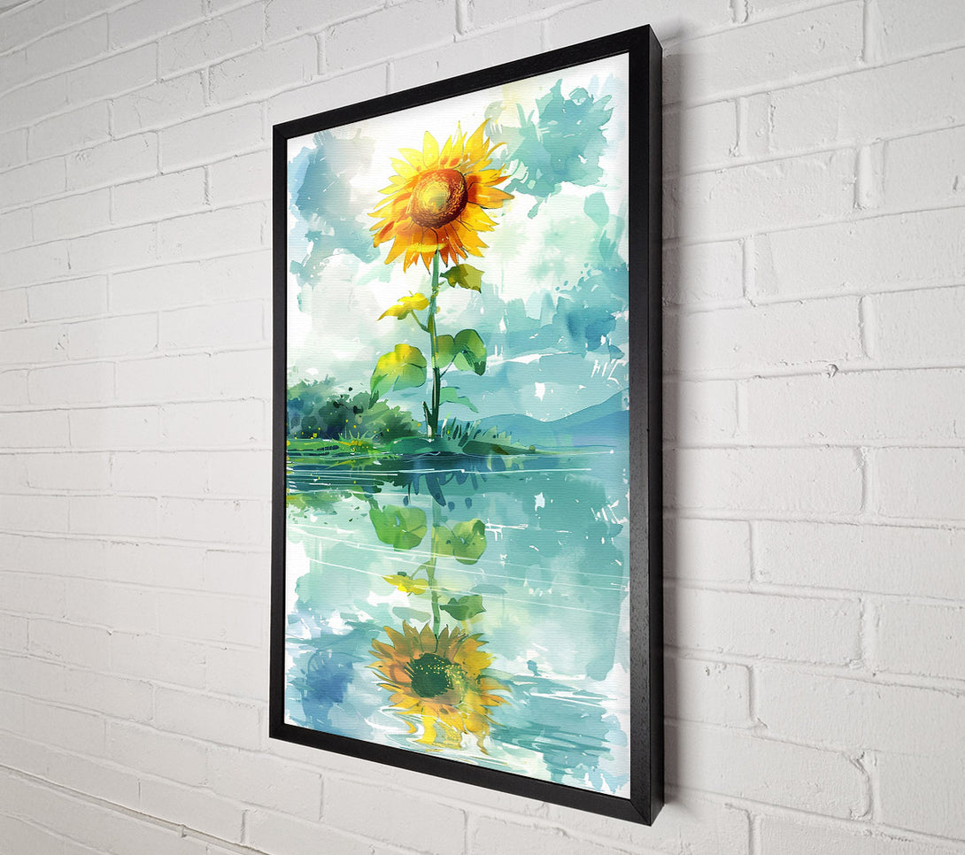  A Canvas Print of Golden Reflection In Blue Canvas Print