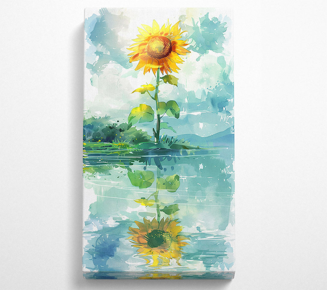  A Canvas Print of Golden Reflection In Blue Canvas Print