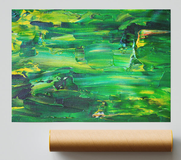 Emerald Green Swirls Poster
