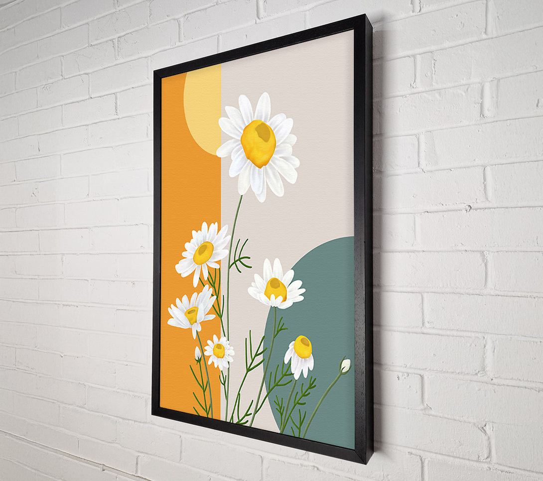  A Canvas Print of Daisies In Abstract Canvas Art