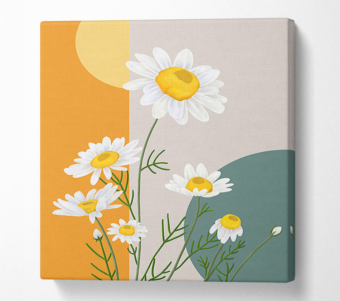  A Canvas Print of Daisies In Abstract Canvas Art