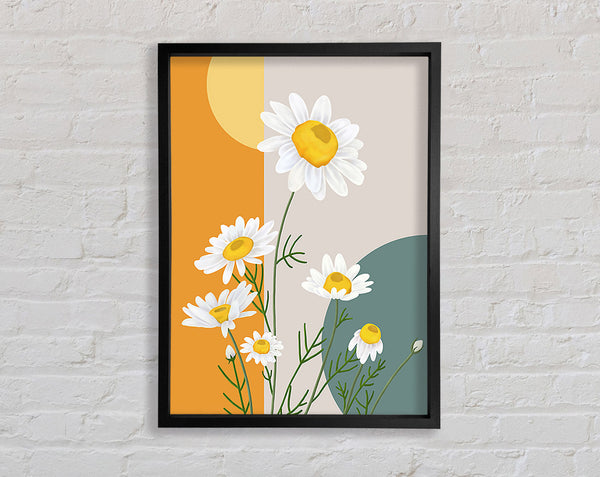 Daisies In Abstract Framed Print