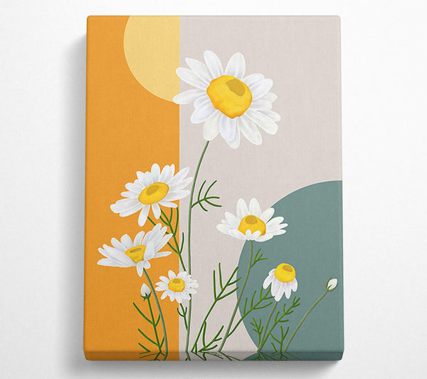  A Canvas Print of Daisies In Abstract Canvas Art