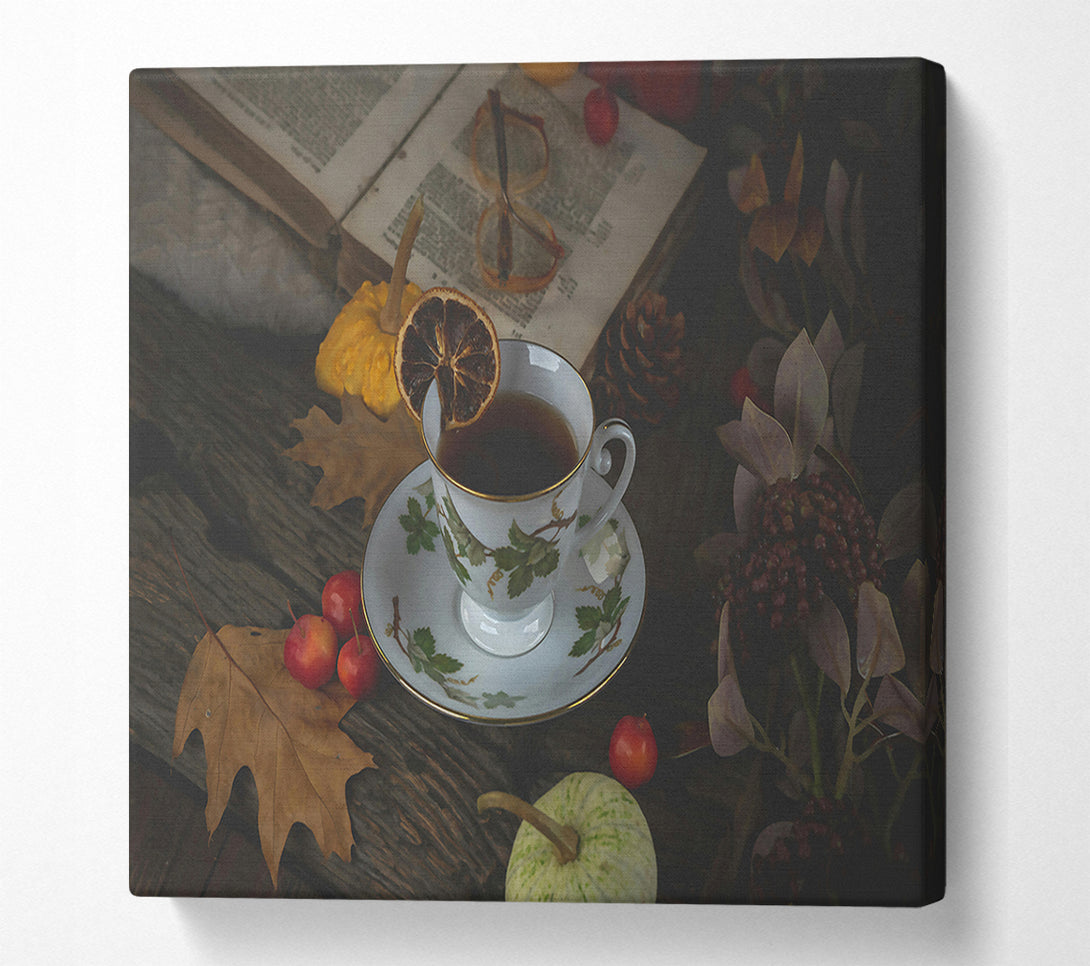  A Canvas Print of Warm Brown Tea Time Canvas Wall Art