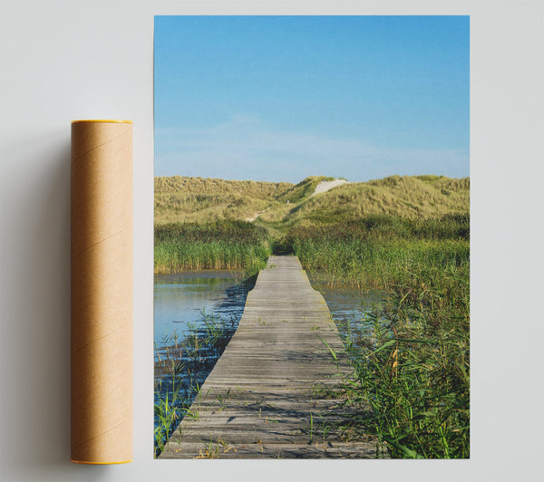 Blue Sky Over Dune Walkway Giclee Print