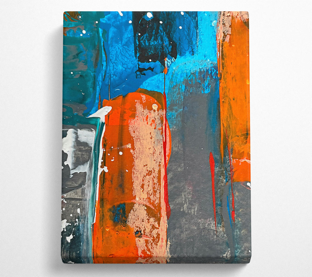  A Canvas Print of Orange Abstract Strokes Canvas Wall Art