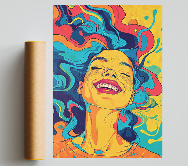 Yellow Joyful Swirl Print