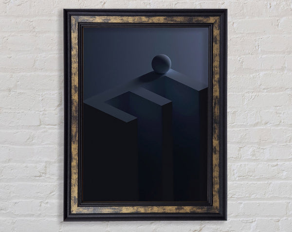 Dark Blue E Framed Print