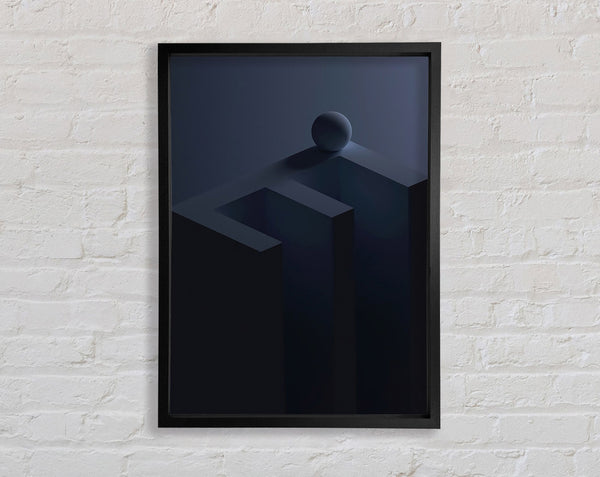 Dark Blue E Framed Print