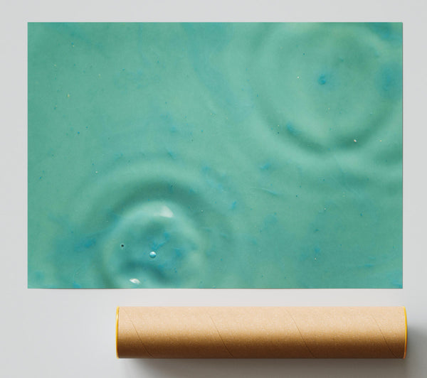 Teal Ripples And Shimmer. Print