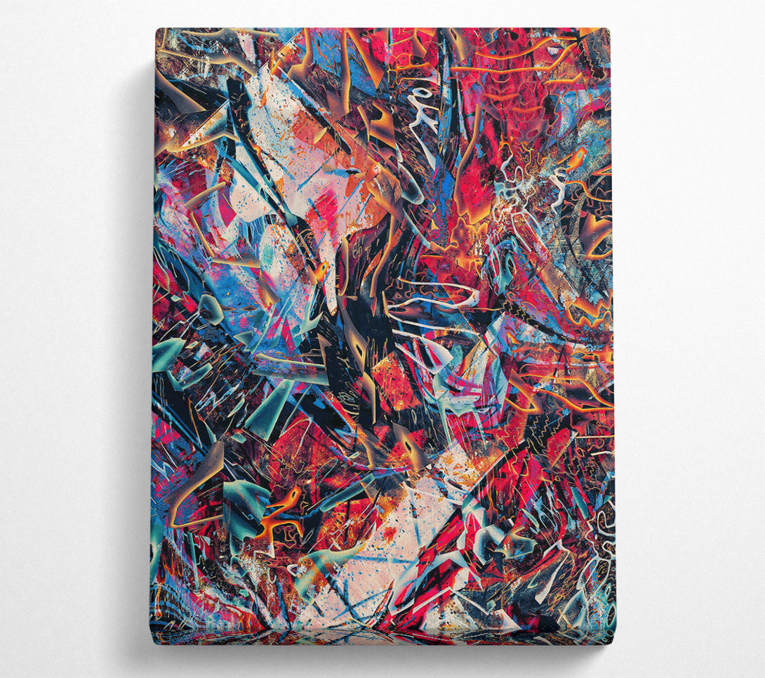  A Canvas Print of Crimson Abstract Chaos Canvas Wall Art