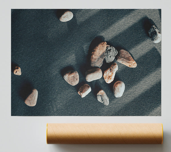 Teal Stone Scattered Print