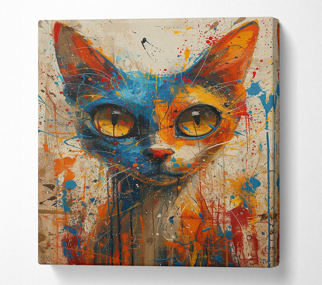 A Canvas Print of Blue Feline Splash Canvas Art