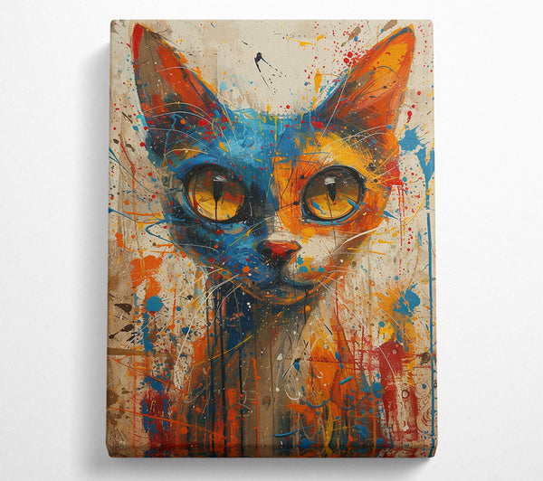  A Canvas Print of Blue Feline Splash Canvas Art