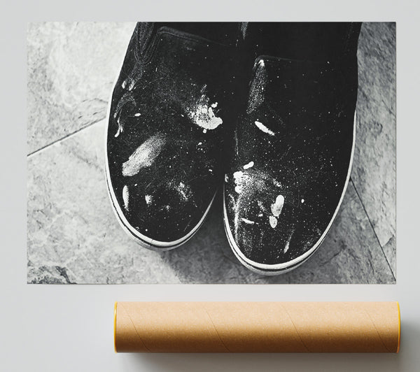 White On Black Canvas Giclee Print