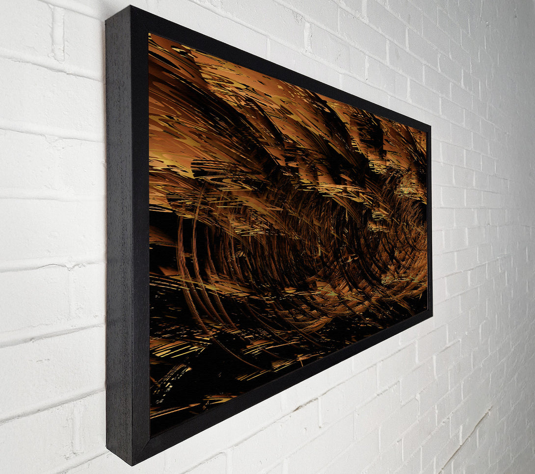  A Canvas Print of Golden Swirling Abstractions Canvas Wall Art