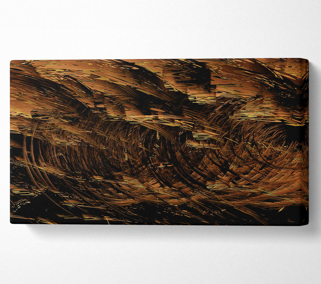  A Canvas Print of Golden Swirling Abstractions Canvas Wall Art