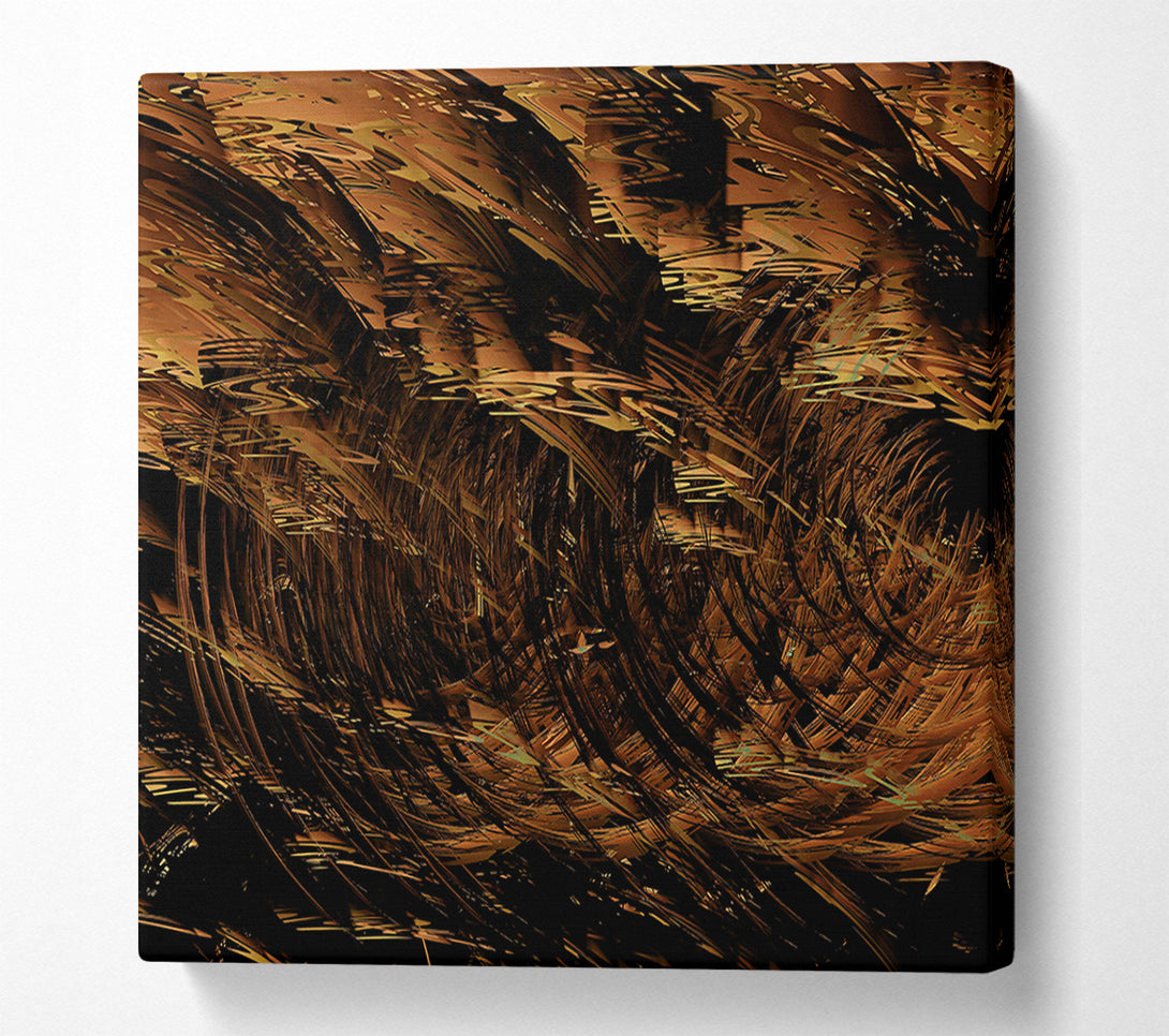  A Canvas Print of Golden Swirling Abstractions Canvas Wall Art