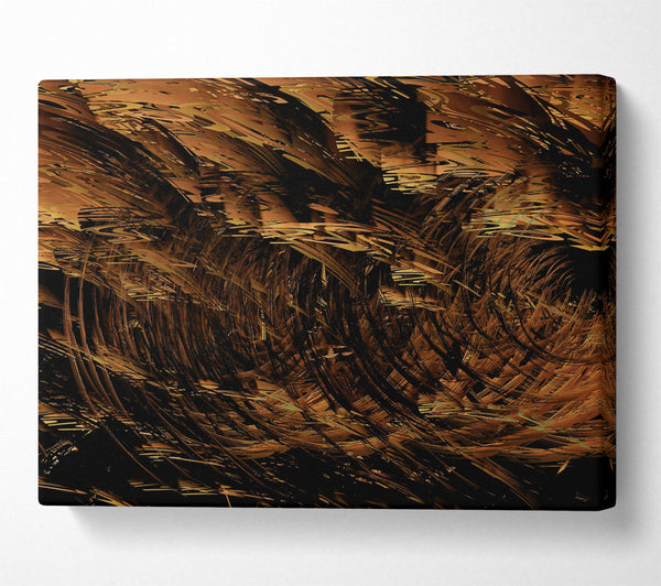  A Canvas Print of Golden Swirling Abstractions Canvas Wall Art
