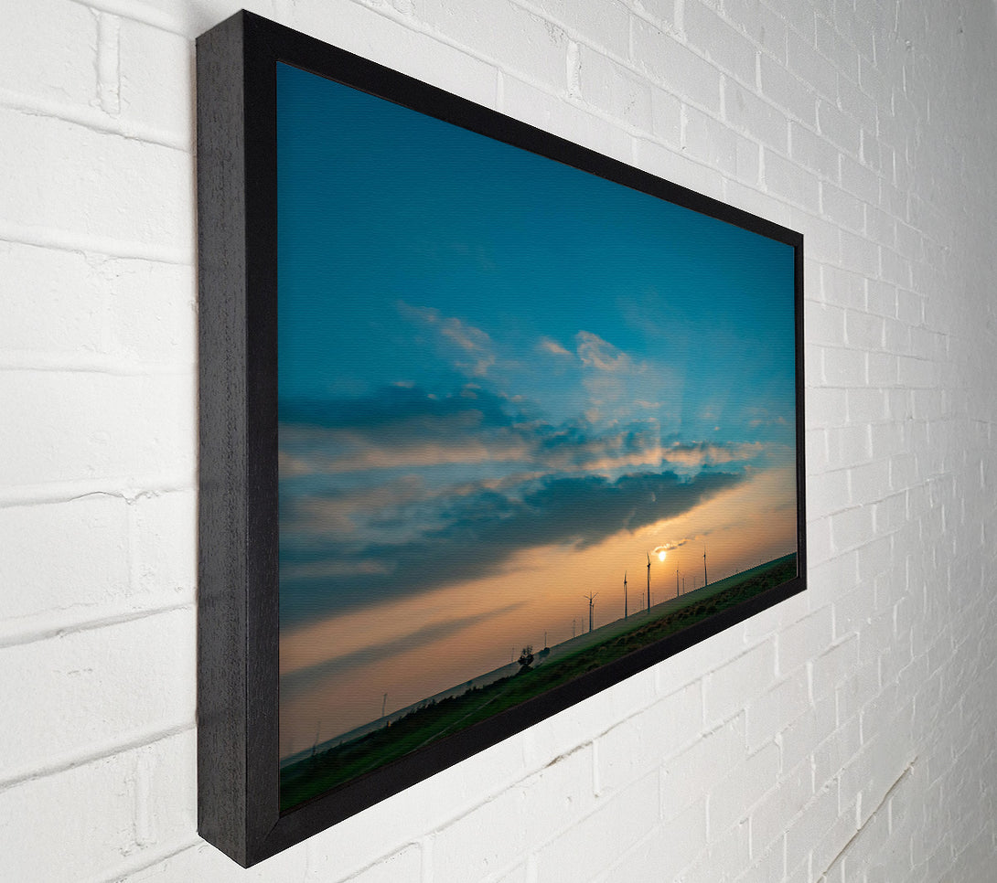  A Canvas Print of Azure Windmills At Dawn Canvas Art