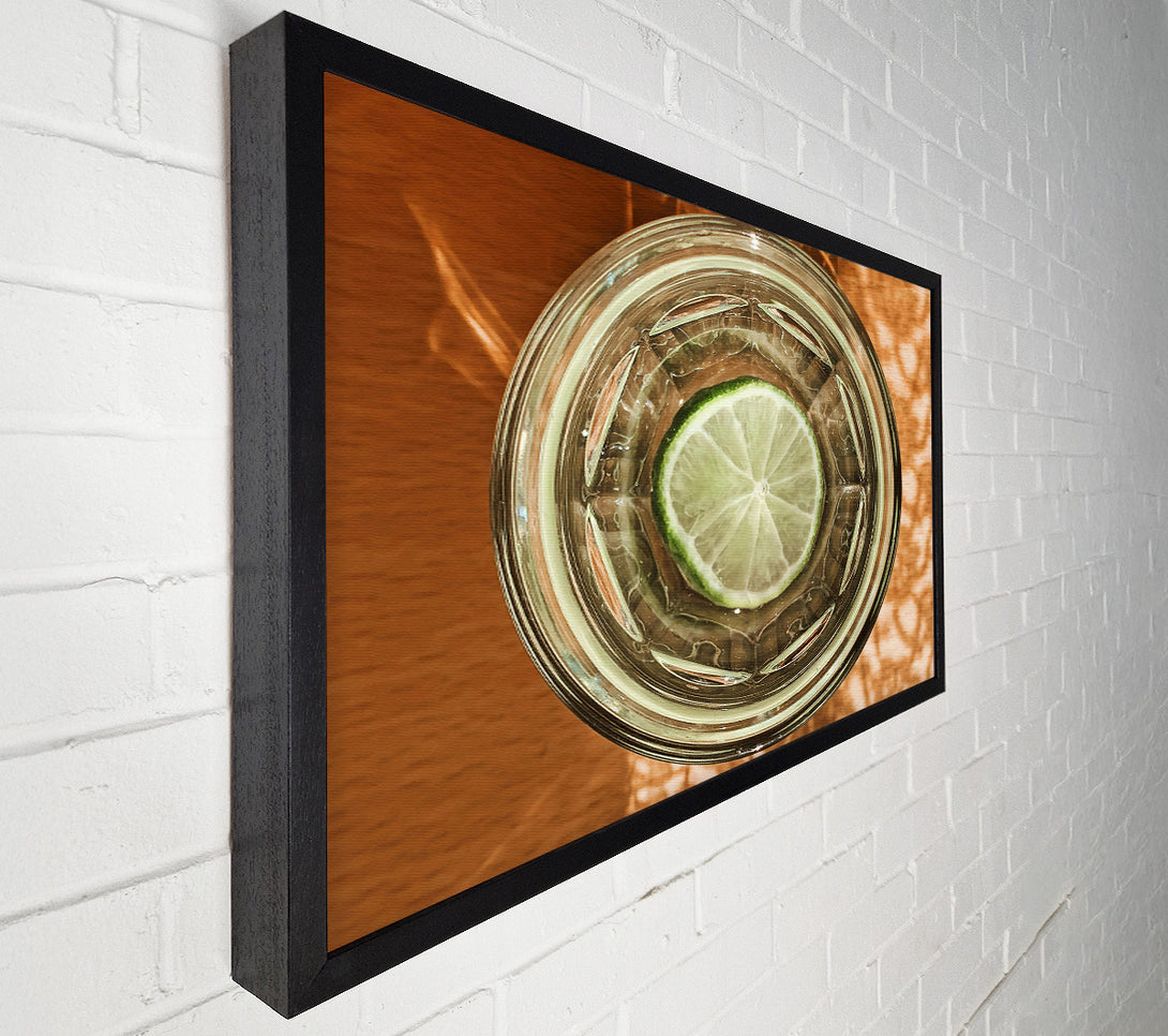  A Canvas Print of Lime Slice In Glass Canvas Print