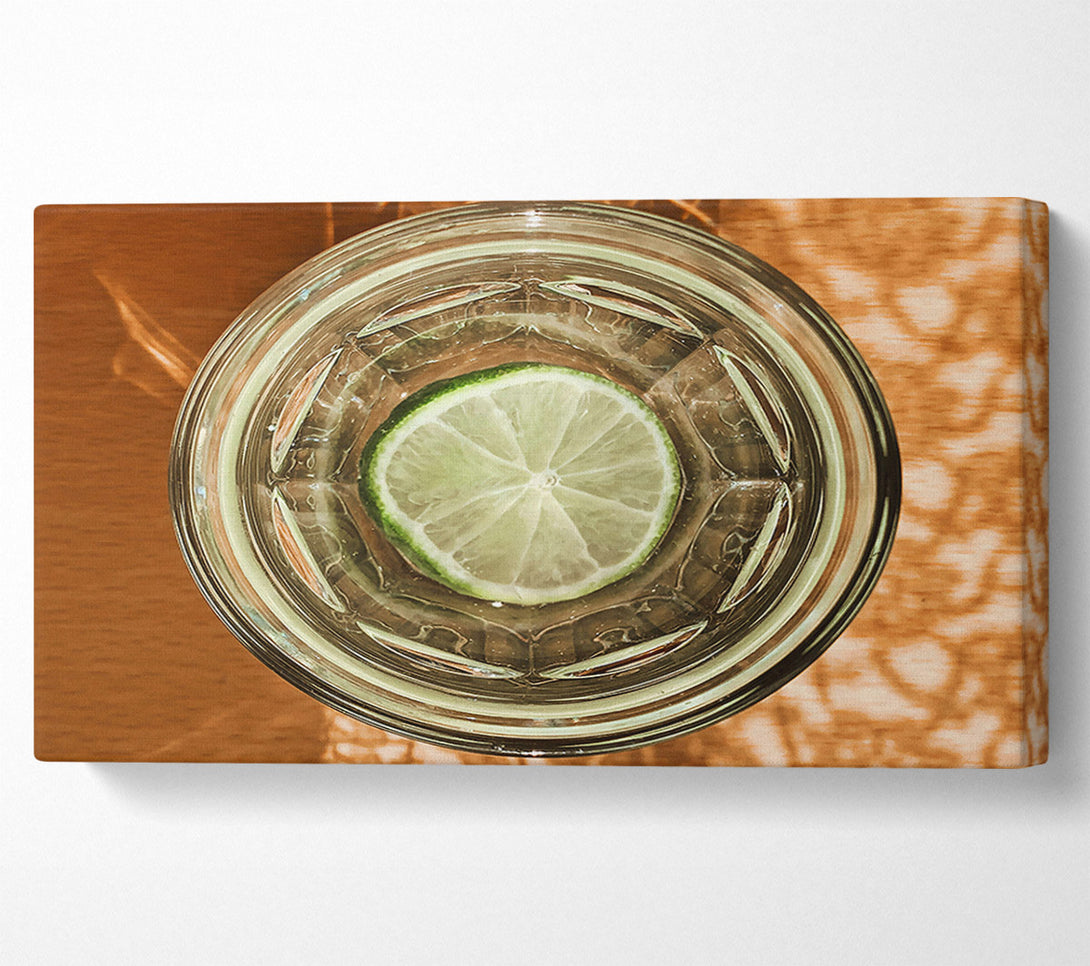  A Canvas Print of Lime Slice In Glass Canvas Print
