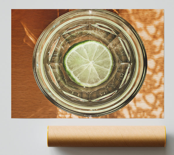 Lime Slice In Glass Giclee Print