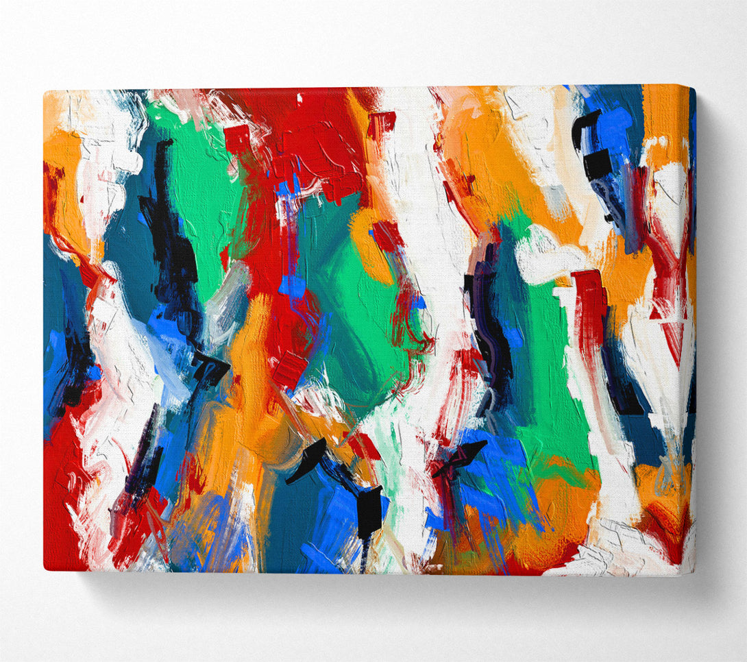  A Canvas Print of Orange Abstract Expressionism Canvas Art